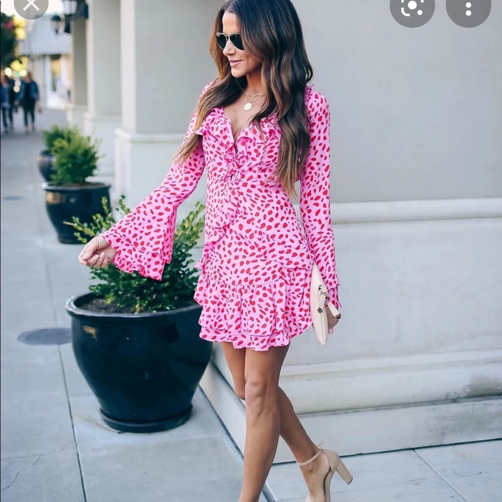 VICI Fancy Seeing You Bell Sleeve Ruffle dress